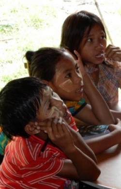 Three girls at NFE class